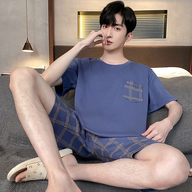 Shelofei Men Summer Cotton Pajama Set Short Sleeve DF93023 XXXXL — image 4