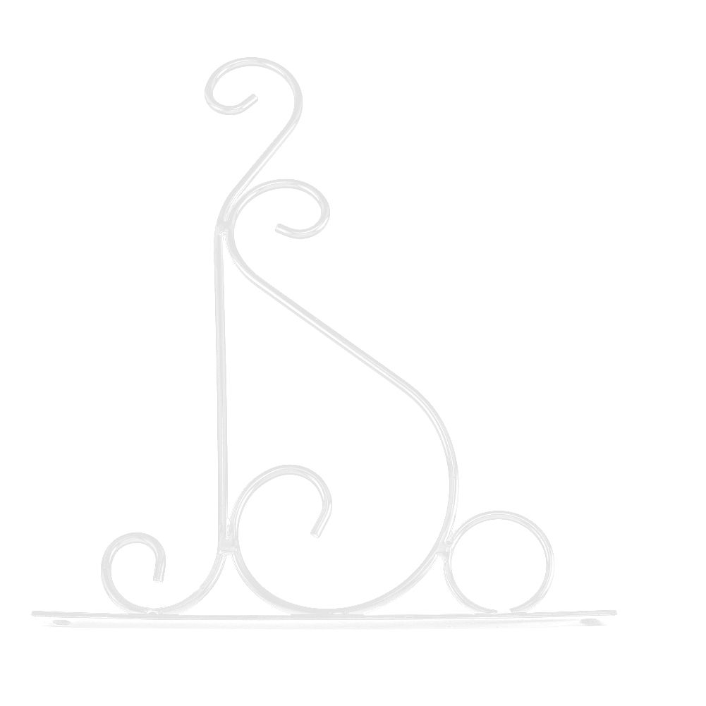 Iron Plant Hanger Wall Hanging Bracket Flower Hook for Home Garden Decoration 30 × 21cm(White)