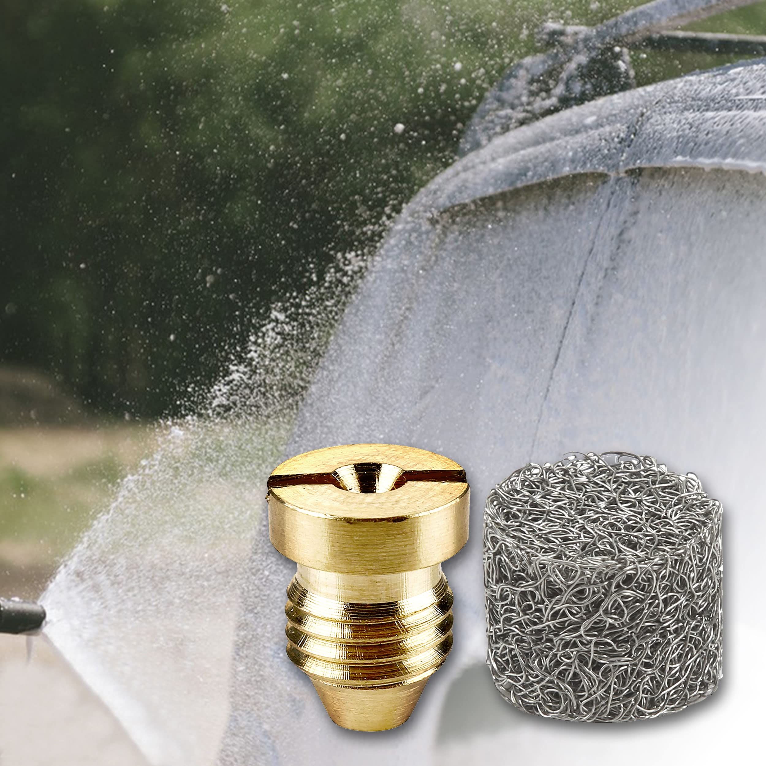 1.1 mm Orifice for Foam Cannon and Foam Maker, Universal Thread Nozzle Tips and Mesh Filter for Snow Foam Lance — image 2