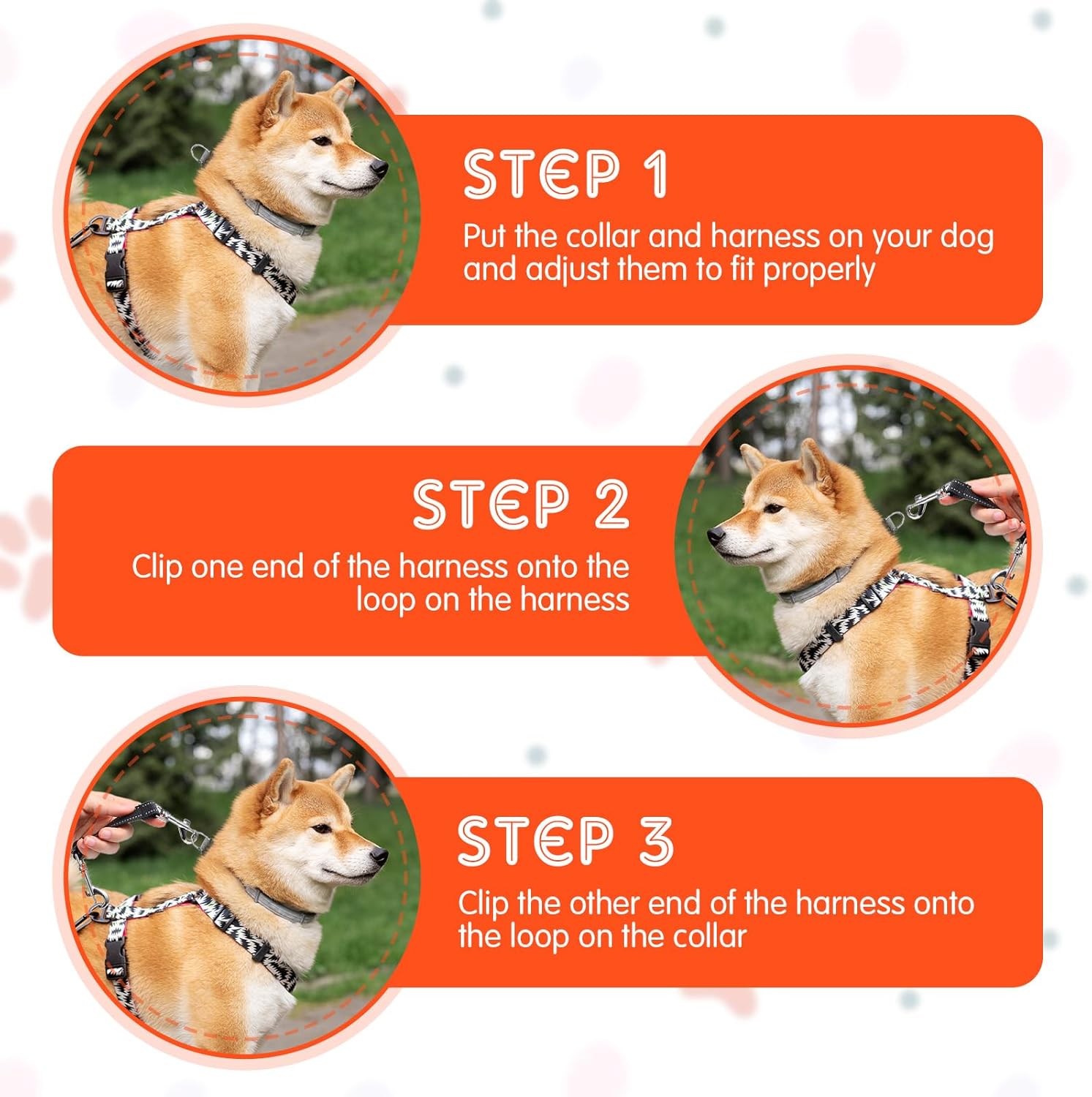 2 PCS Prong Collar Safety Clip Leash to Prong Collar Connector Dog Leash Connector Harness to Collars Safety Clip Reflective Double Ended Backup Clasp for Dog โ image 3
