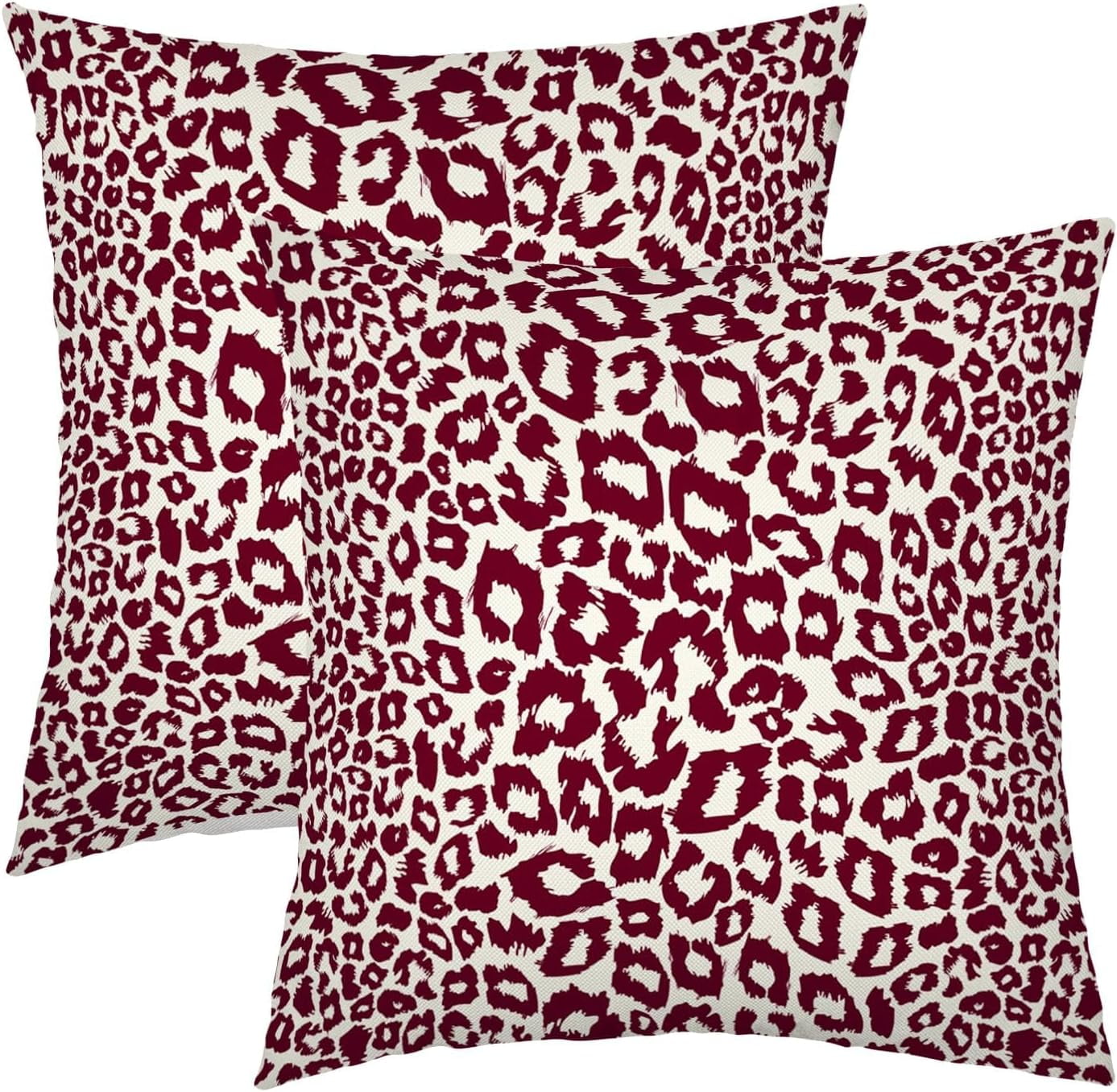 Lime Green White Leopard Print Pillow Covers 18x18 Inch Set of 2 Cheetah Animal Spots Decorative Throw Pillows For Couch Farmhouse Chinoiserie Pillow Cases