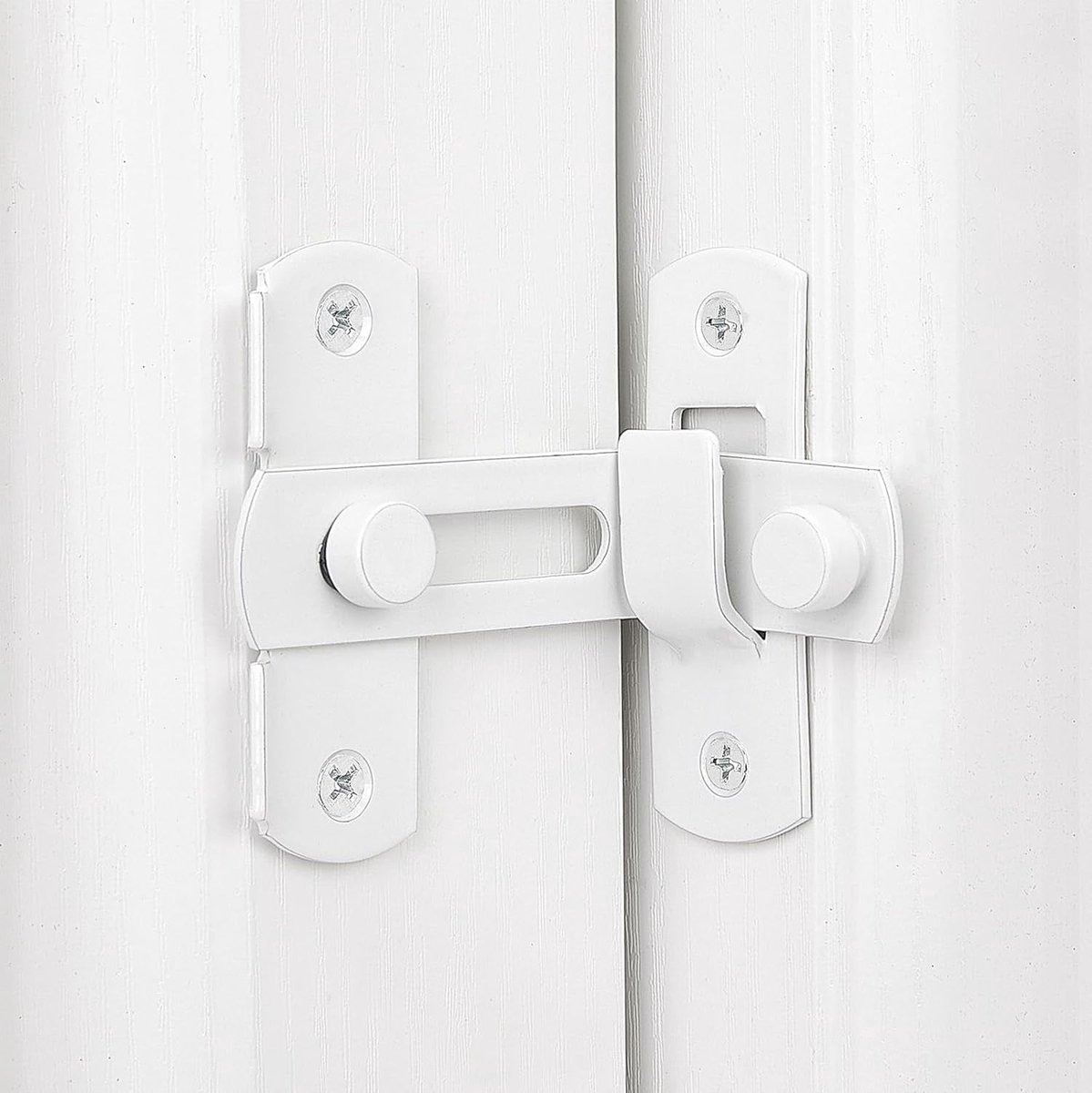 4-piece package - Sliding bolt - Stainless steel bolt - Safety lock (white)