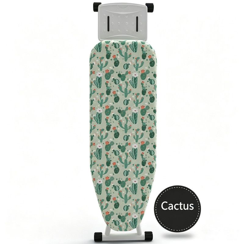 Ironing Board Cover with Heat Resistant Cotton Pad, Non-Fade Thick Replacement Fabric Cover, Elastic Drawstring, Fit 110×33 cm Ironing Board, Breathable