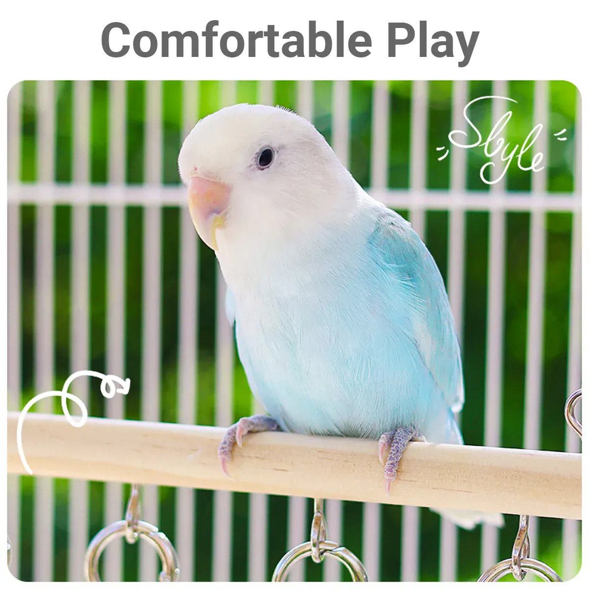 Parrot Chewing Boredom Relief Toy Hanging Ring for Small Medium Parakeet Durable — image 6