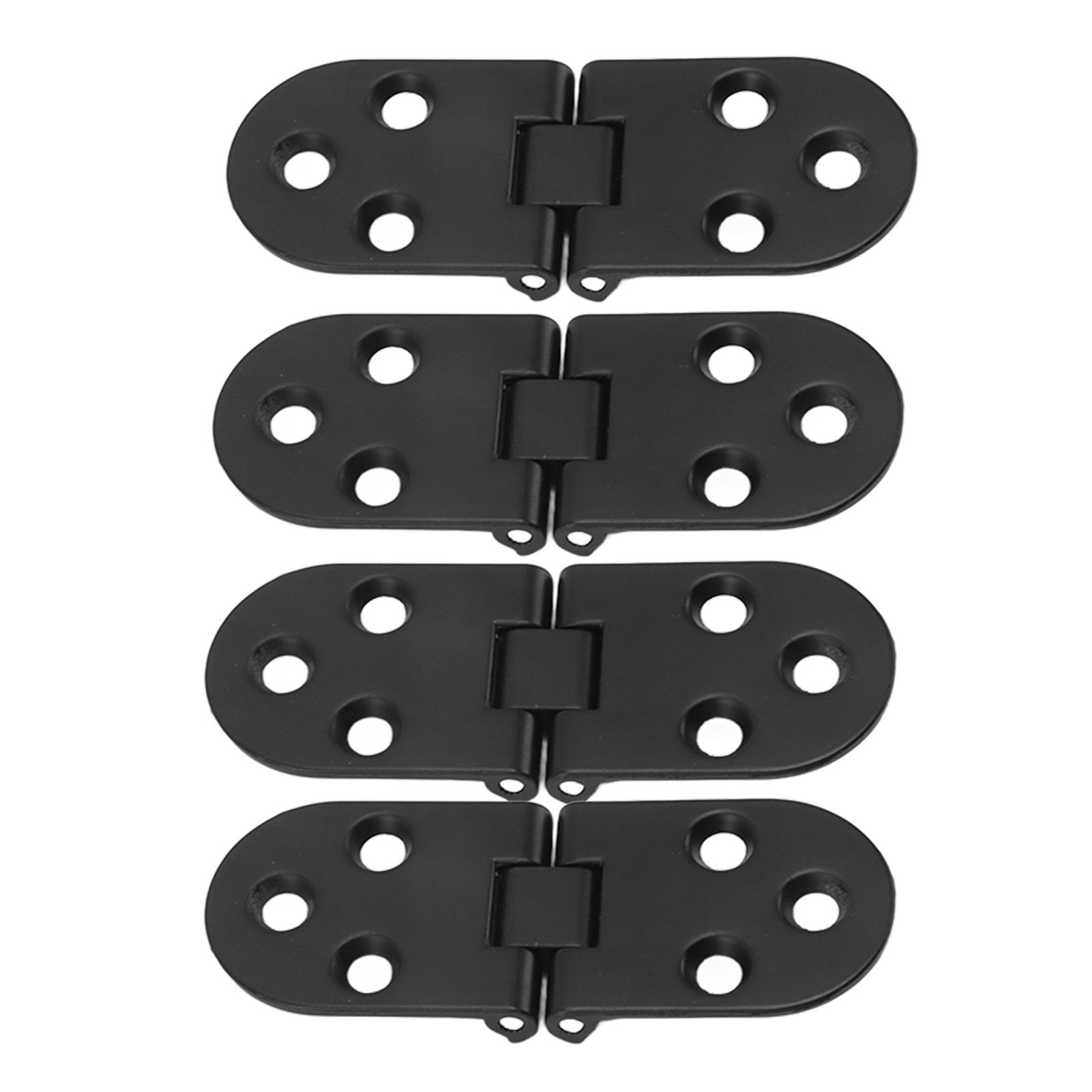 4 Set Round Edge Hinge 180 Degree Painted Black Zinc Alloy Cabinet Hardware for Door with Screw โ image 6