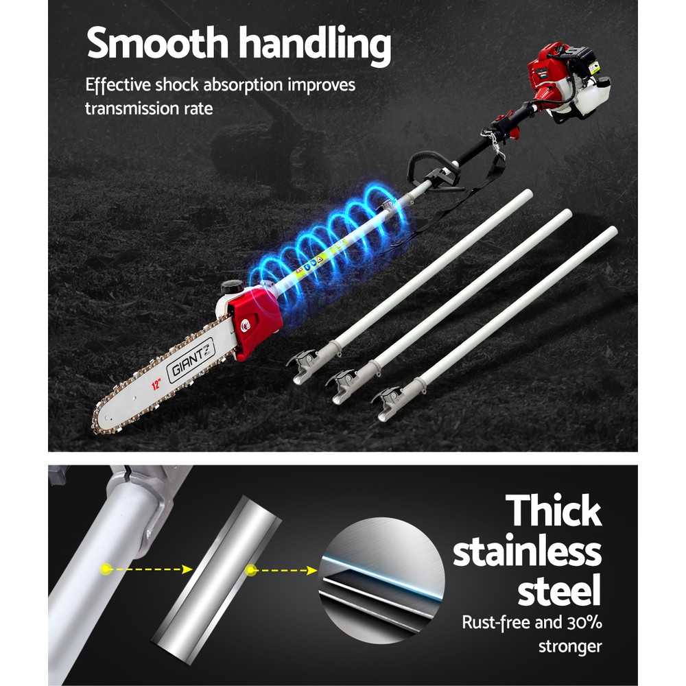 Giantz Pole Chainsaw 2 Stroke Petrol Tree Pruner Long Reach Saw 12 Inch Bar 2 In 1 โ image 5