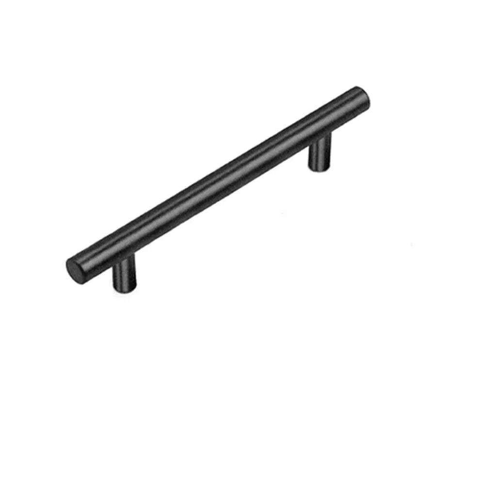 1pcs Black Kitchen Cabinet Door Handles Matte Black Stainless Steel Door Drawer Pull T Bar - 127mm/76mm