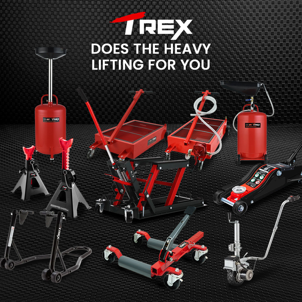 T-Rex Vehicle Positioning Jack Storage Rack Stand, Heavy Duty Design with Locking Castor Wheels — image 6