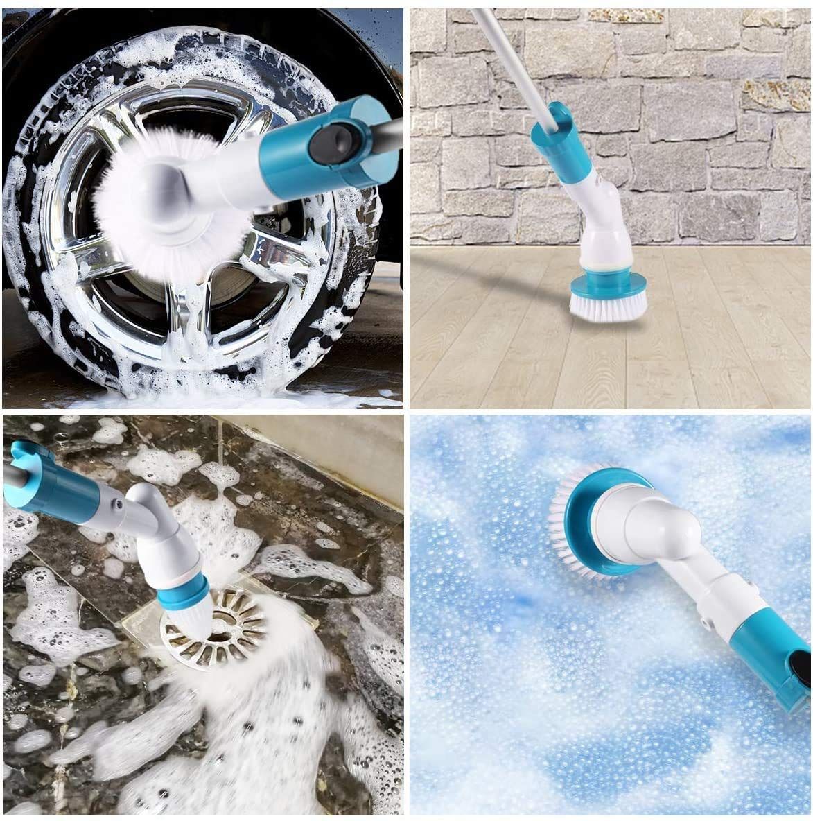 Electric Spin Scrubber, Multi-Purpose Power Surface Cleaner, Home Floor Bathroom Cleaning Brush with 3 Replaceable Cleaning โ image 4