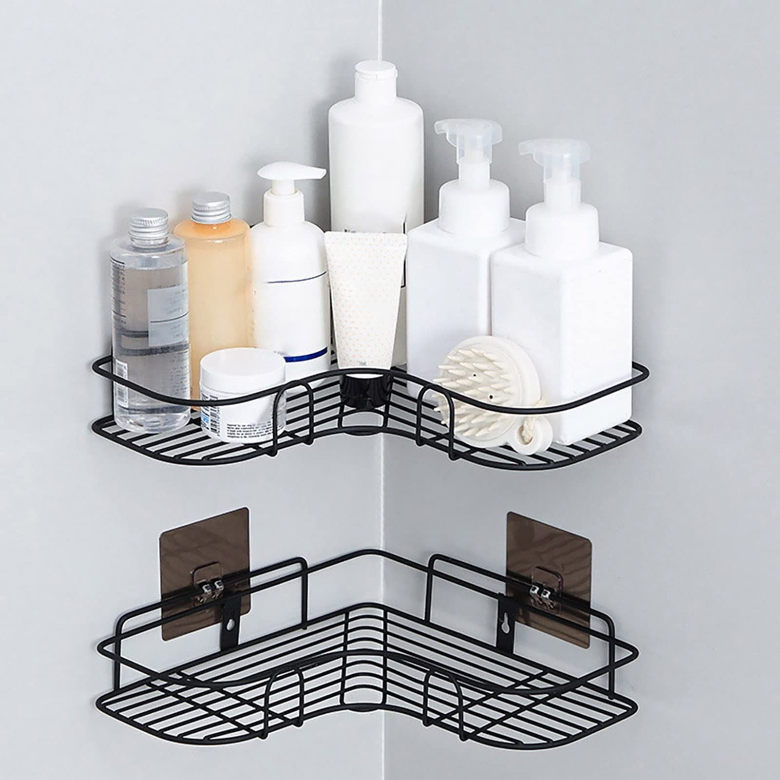 Wall Mount Organizer,2 Set Drying Rack Draining Fast Rust-Proof Metal Soap Shampoos Corner Shower Caddy for Kitchen, Bathroom — image 2