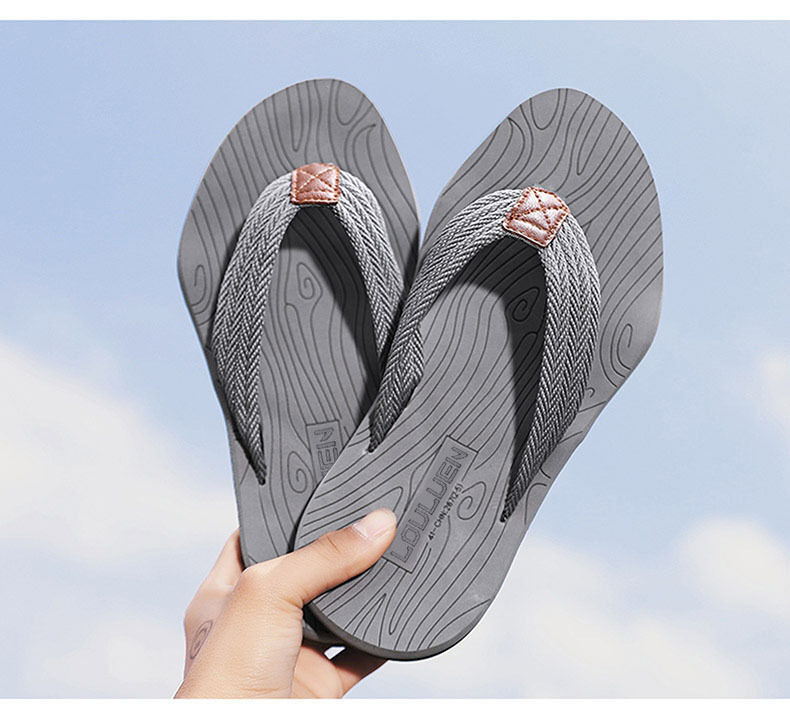 Men's Outdoor Non-Slip Flip Flops, 6 Colors EVA Lightweight Thick-Sole Beach Sandals for Casual & Sports(gray-45) โ image 5