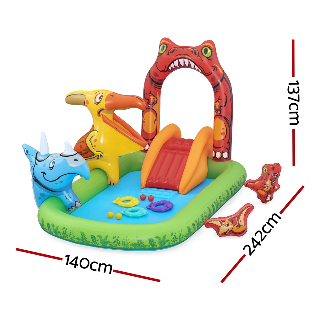 Bestway Kids Inflatable Play Splash Pool with Slide Ball Tossing Toys 242x140cm — image 2
