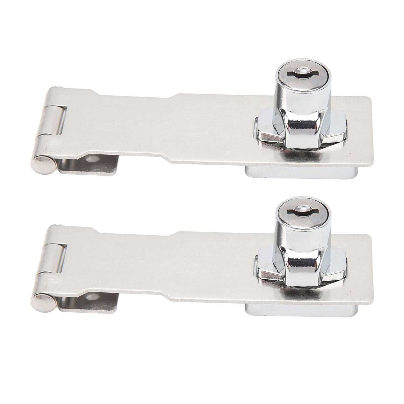 2PCS Keyed Hasp Locks 201 Stainless Steel Zinc Alloy Twist Knob Catch Latch Safety Lock for Cabinets Doors Silver โ image 5