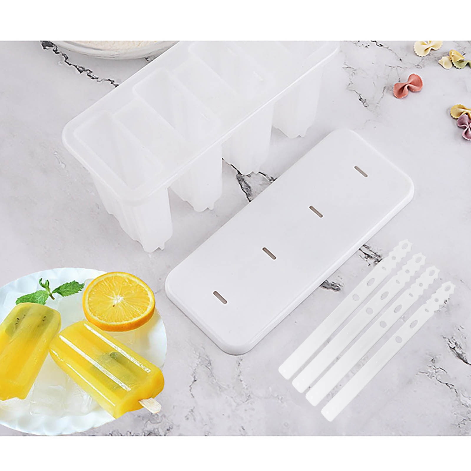 Popsicle Molds 4 Cavities BPA Free Silicone Popsicle Molds, Ice Molds Silicone Popsicle Maker Homemade Ice Cream Mold, Reusable Multicolor โ image 5