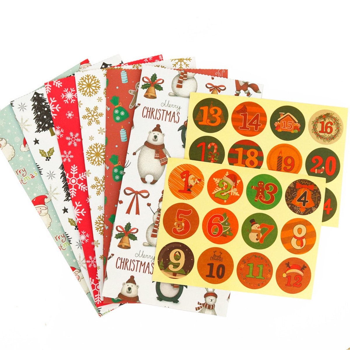 Christmas wrapping paper - 24 pieces - Christmas gift bags, Advent calendars, paper bags and wrapping bags - Christmas gift bags - Christmas โ image 2