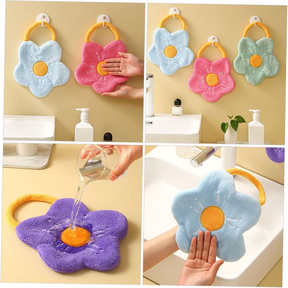 Towels - 4 Pieces - Decorative Towels - Toilet Towel - Guest Towel - WC Towel - Dryer Towels - Nice Towels - For The Bathroom - Dry Your Hands Instantly - In 4 — image 5