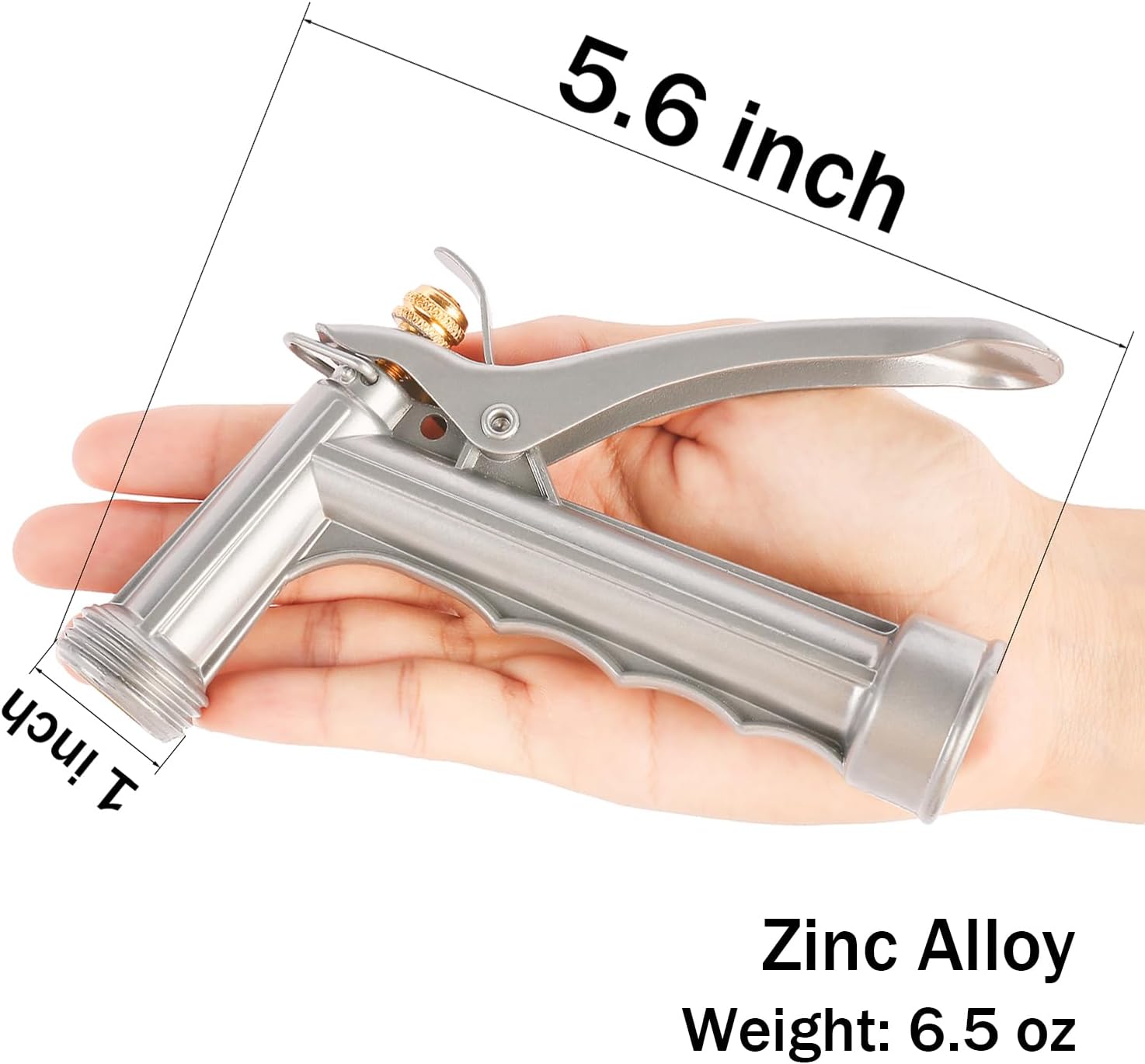 Garden Hose Nozzle, Water Hose Sprayer Nozzle with Threaded Front, Full Size Zinc Metal Pistol Grip High Pressure Nozzle, Adjustable Spray Water Flow for — image 2