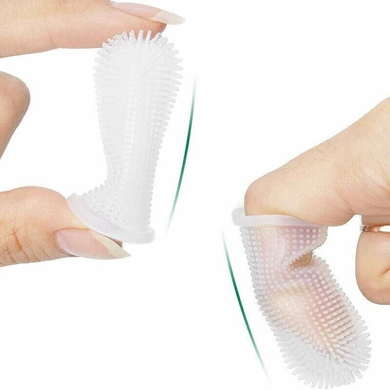 Dog Cat Super Soft Pet Finger Toothbrush Teeth Silicone Brush Care Cleaning - Blue — image 5