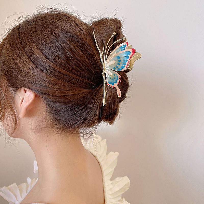 Large Non-Slip Strong Metal Butterfly Hair Clips Sparkly Hold Hair Jaw Clips Cute Hair Claws Big Butterfly — image 2