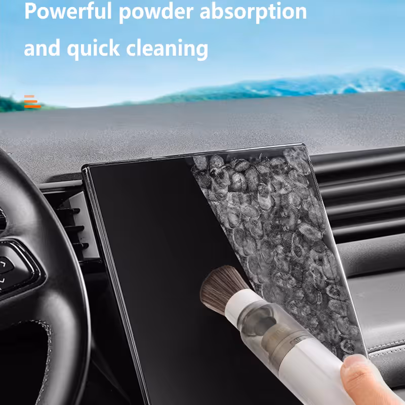 White Cordless Dust Buster Vacuum Cleaner- Cordless Mini Dust Cleaner with Soft Brush Attachment, USB Rechargeable Desktop and Keyboard Cleaning Tool โ image 4