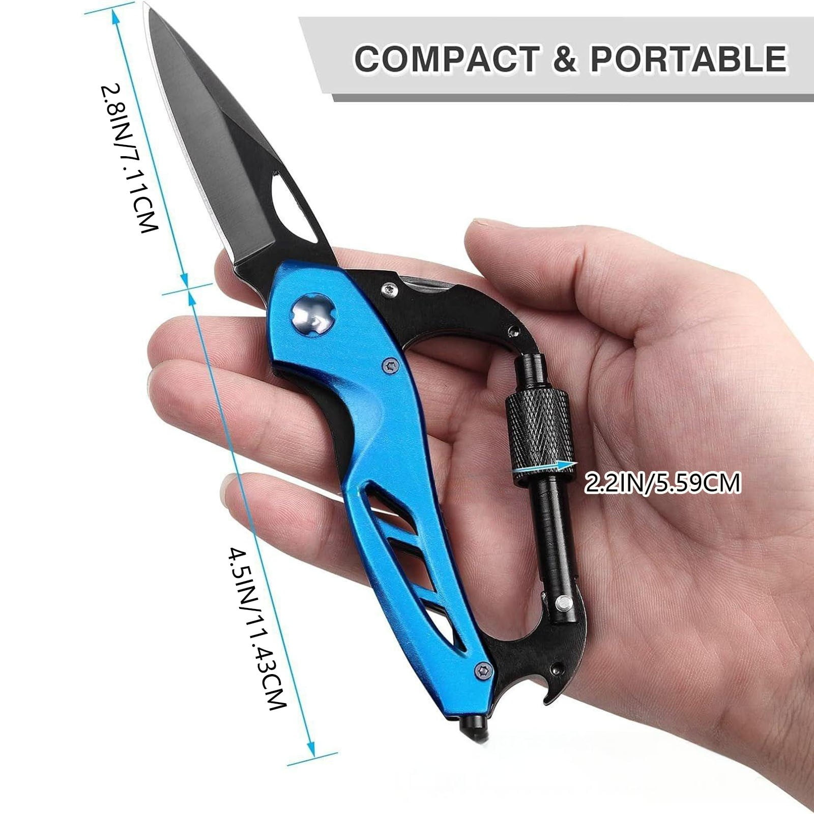 Portable 2-in-1 Multifunctional Folding Pocket Knife, All-in-One Outdoor Portable Multifunctional Folding Pocket Tool Multiple, Pink โ image 3