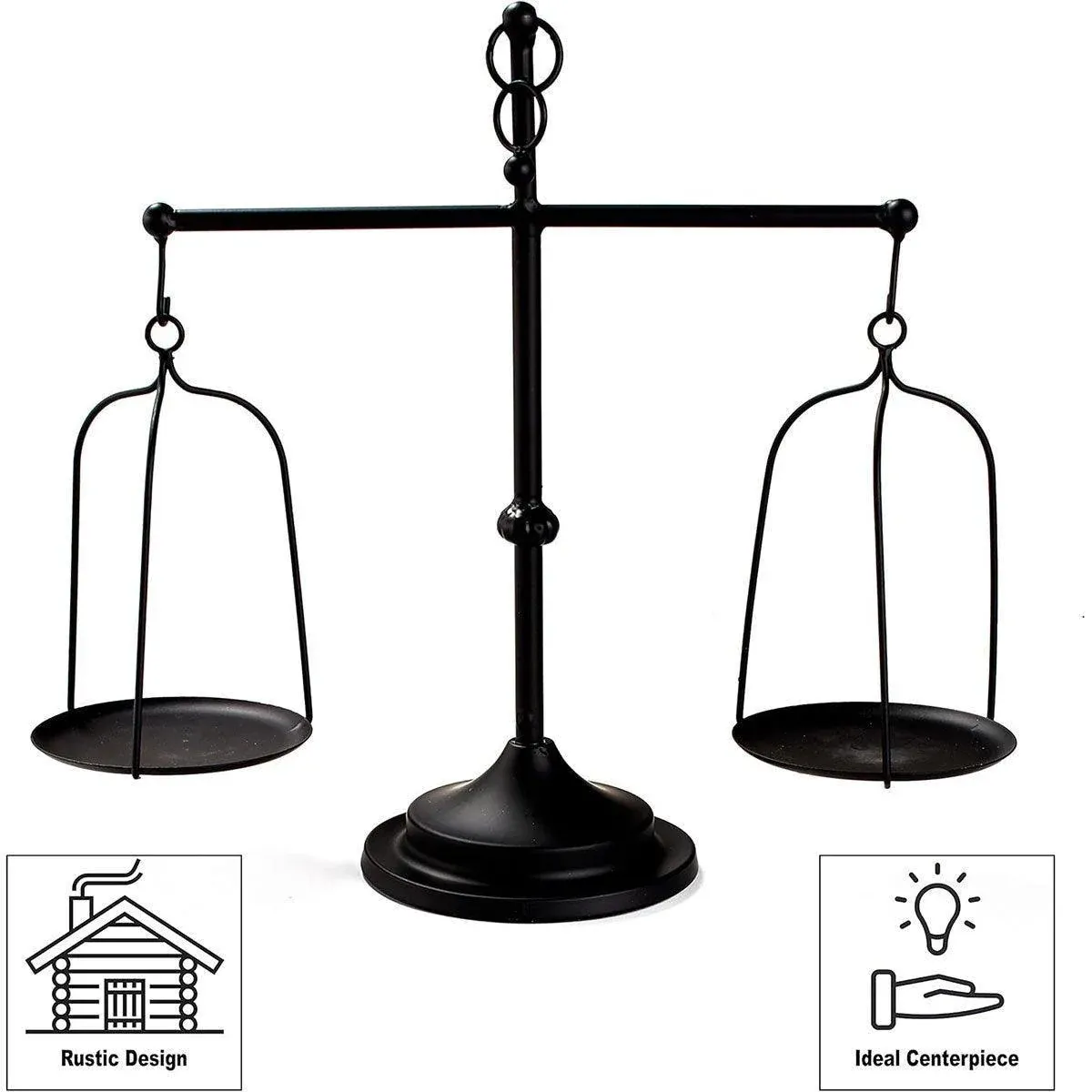 Black iron balance Scale candlestick decorative candle wedding Home Decor Gifts — image 6