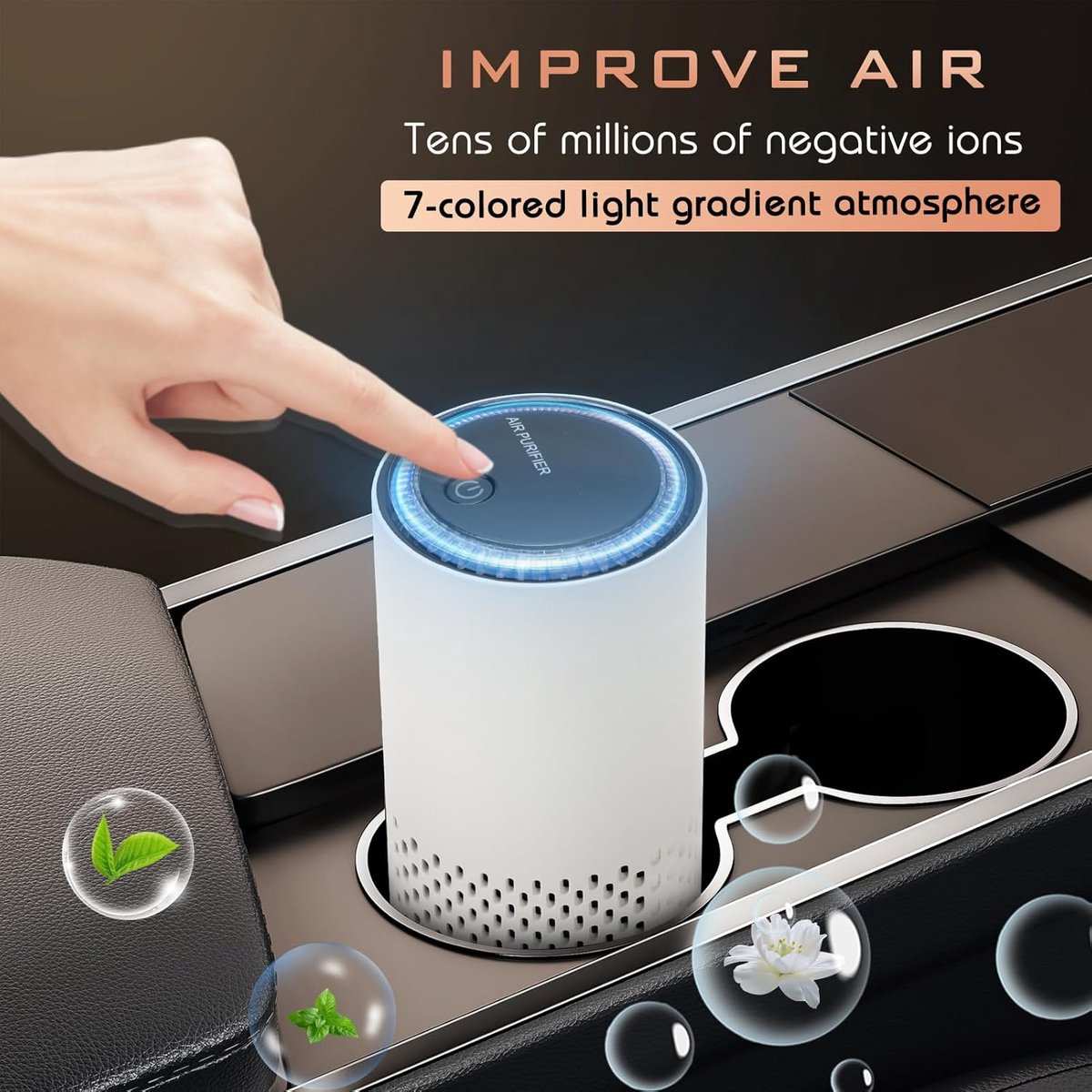 Air purifier - Negative ion air purifier - Air purifier for the home - Rooms up to 20 m² - Negative ion air purifier - Deodorizer - Ionizer - Wit — image 4