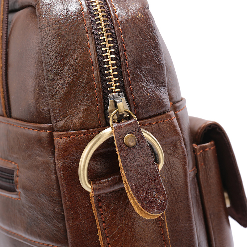 Brown Men's Genuine Leather Shoulder Bag - Vintage Business Briefcase โ image 5