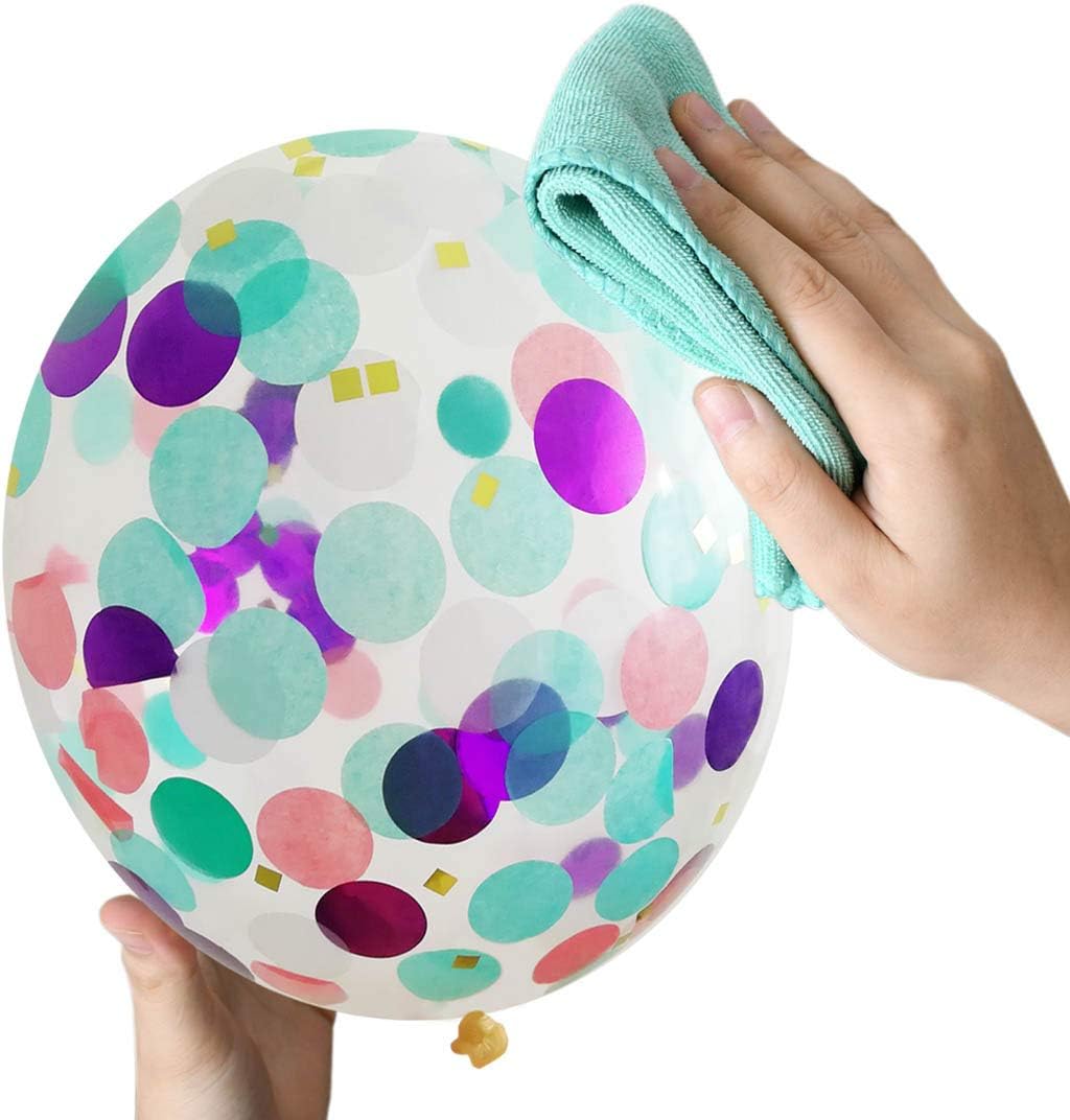 50 Pack Mermaid Party Balloons 12 Inch Light Purple Dark Pink Blue Latex & Confetti Birthday Bridal Shower Wedding Baby Decorations Princess Supplies — image 5