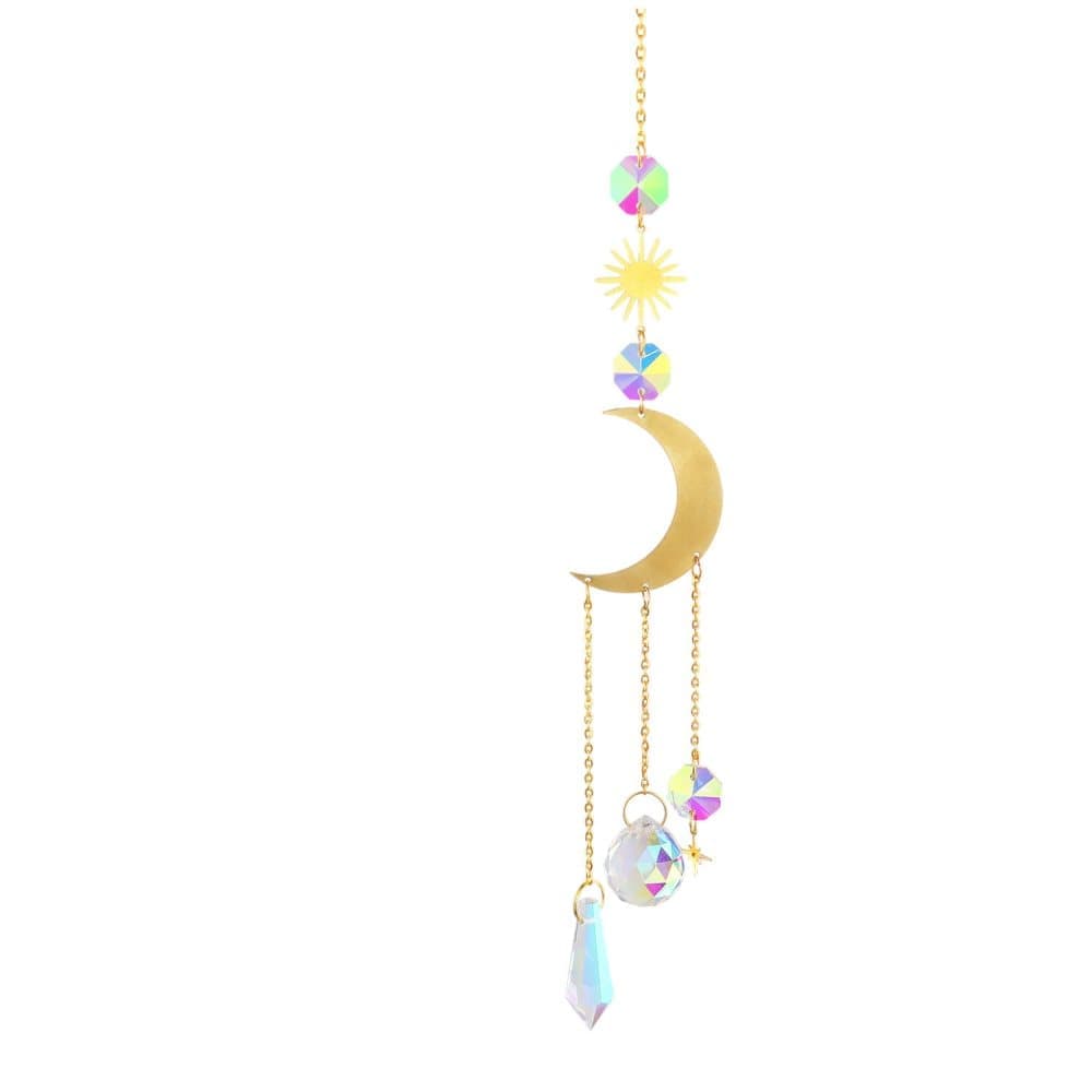 6 inches rainbow refractive prism suncatcher, crystal sun reflecting decoration, 6 inches