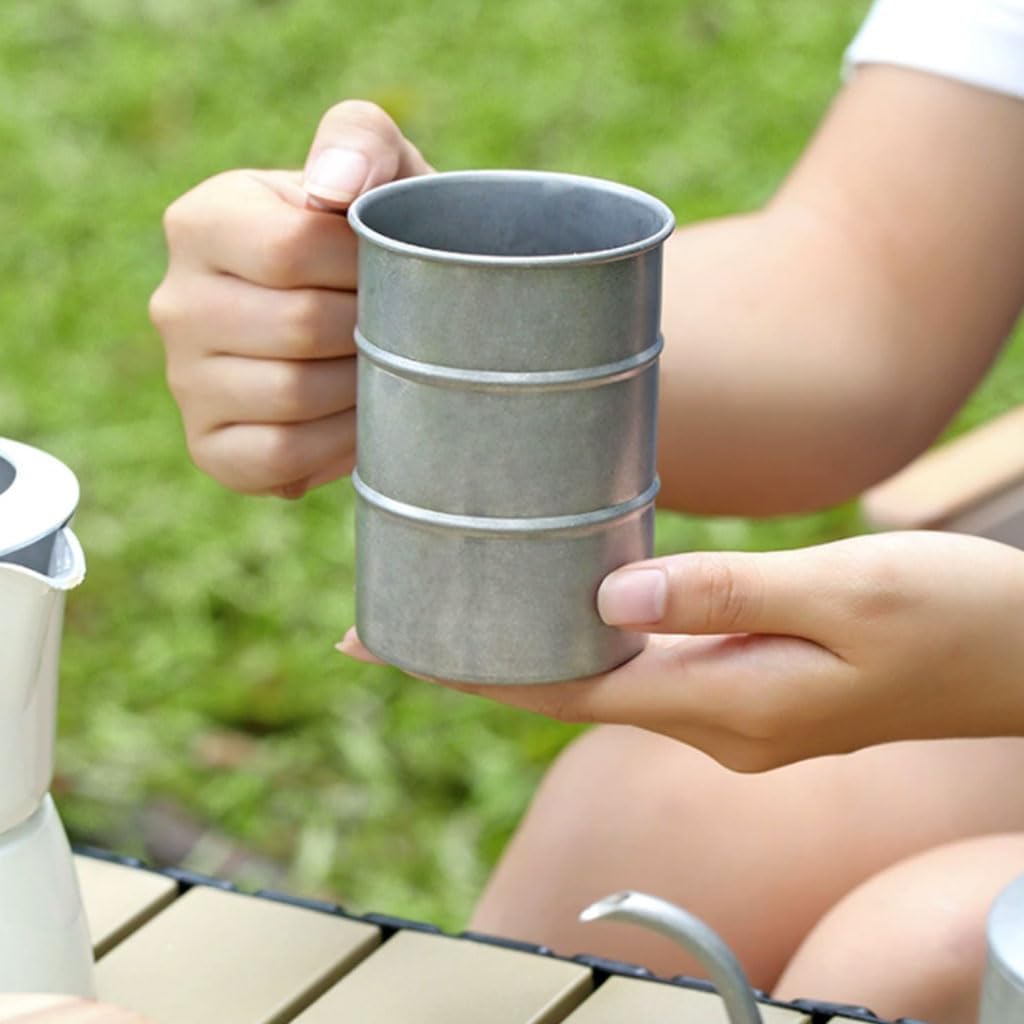 Outdoor Coffee Mug with Wooden Handle 350ml Set of 2 Camping Beer Cup for Outdoor Use β image 5