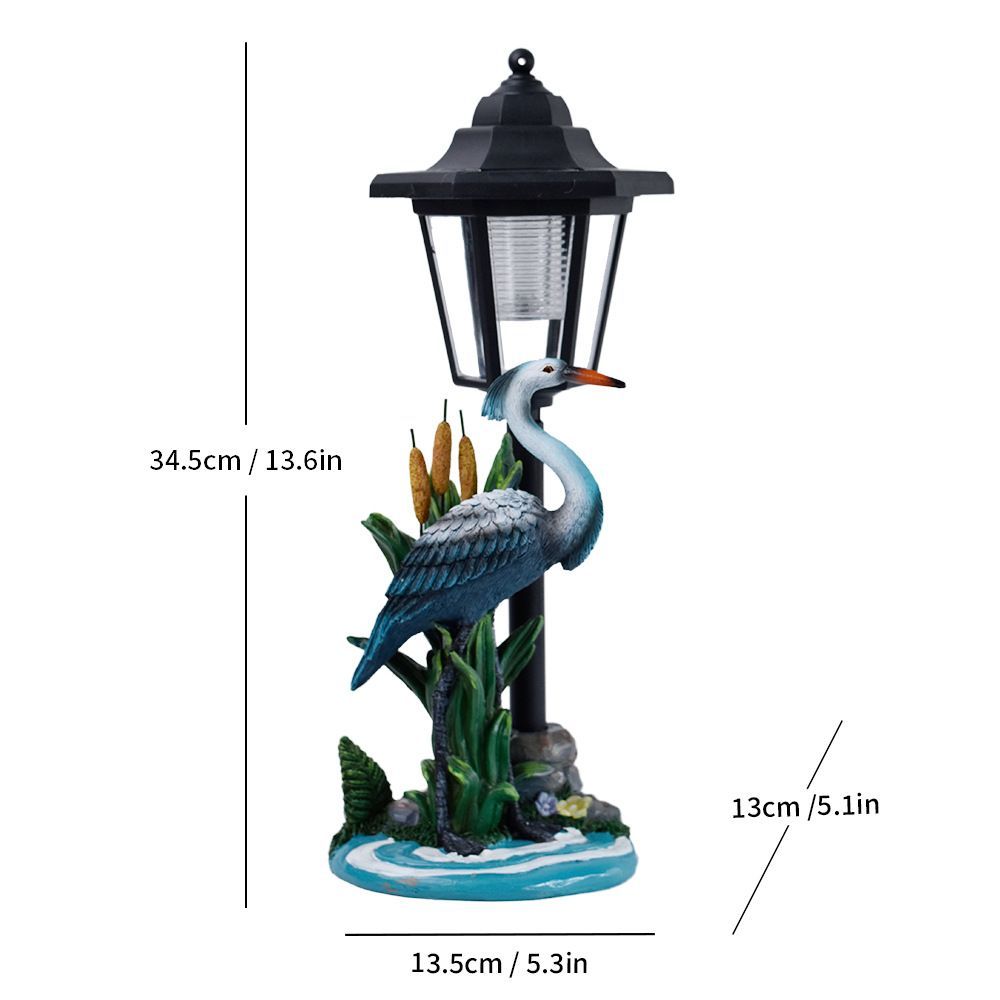 Resin Hummingbird Solar Lamp Outdoor Garden Sculpture Couple Hummingbird - Multi-color - Size 23 — image 4