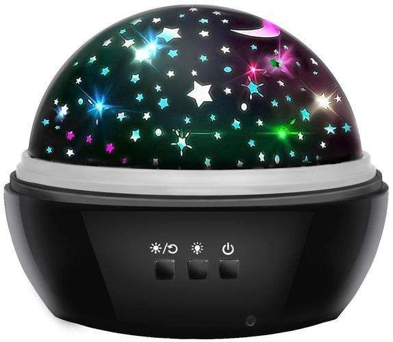 Galaxy Lamp Star Projector with Underwater Effect for Magical Atmosphere, Black — image 2