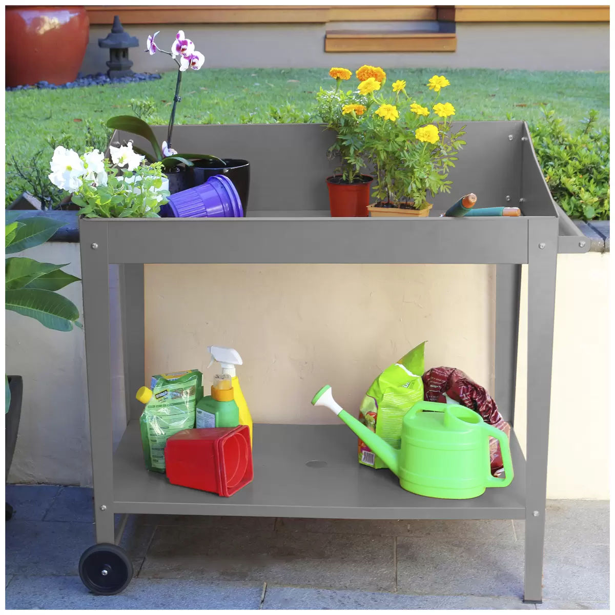 Potting Bench Table Slate Grey 100 x 55 x 101cm โ image 3