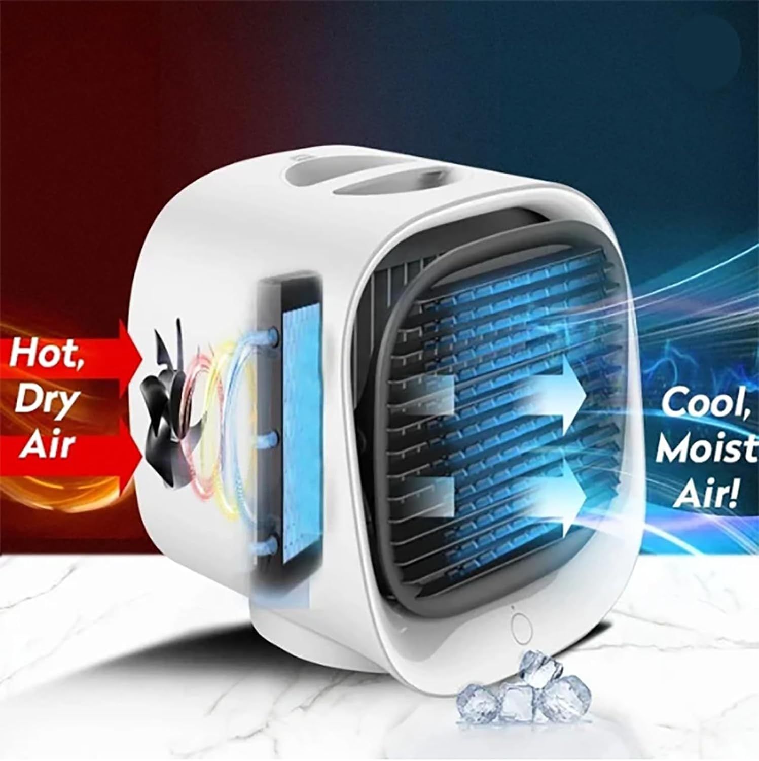 Portable Air Conditioners, New Upgrade Desktop Air Conditioner, Portable Air Cooler with Humidifier, Portable Evaporative (White) — image 5