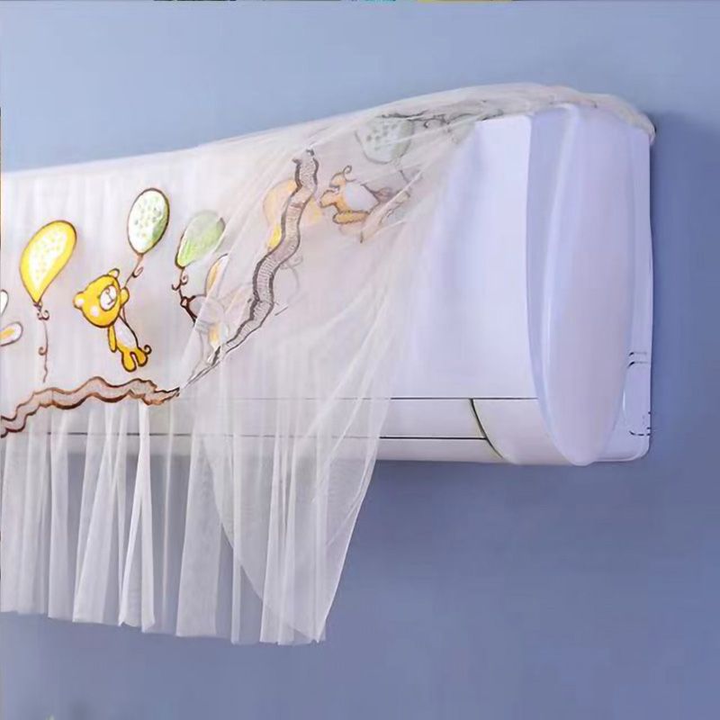 1.5P Air Conditioner Dust Cover Dustproof Wall Mounted Air Conditioner Protective Case Home Decorative Dust Cover Bear Rabbit Green Yellow Balloons โ image 4