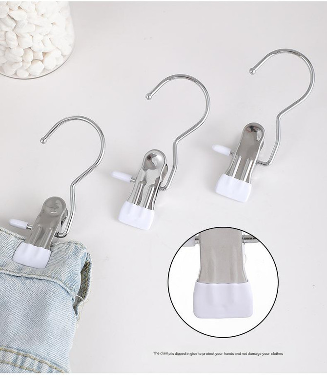 Blue Stainless Steel Hanging Clips (35 PCS) - Strong Grip for Pants, Hats, Socks, Laundry — image 2