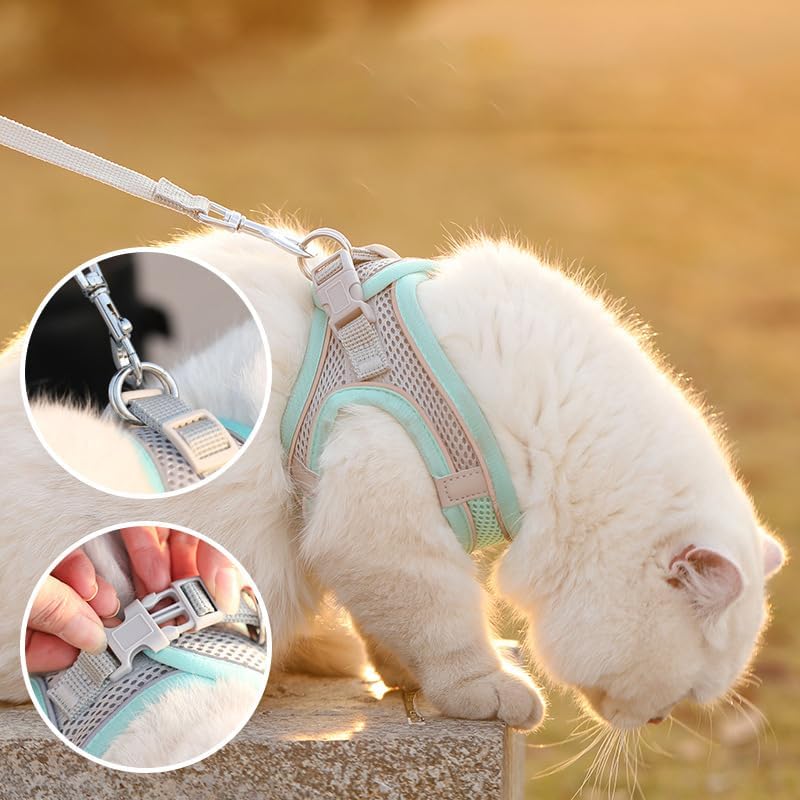 Adjustable Cat Harness and Leash Set with Breathable Vest, Soft Escape-Resistant Design for Kittens and Small Dogs, Yellow, Size XS โ image 2