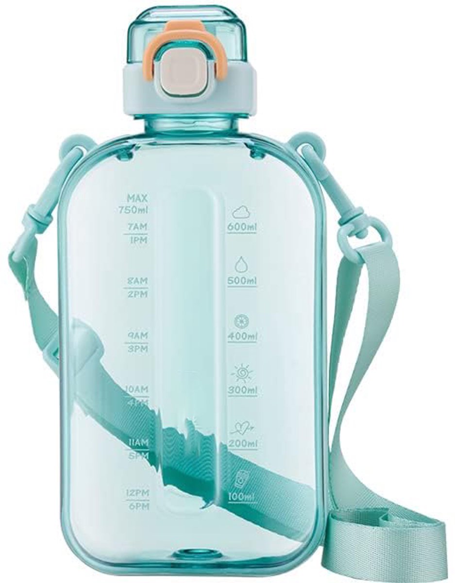 Sports Water Bottle - Fitness Water Bottle - 750ml Leakproof Bottle - Water Bottle - Suitable for travel, picnics, camping, hiking - Plant-based