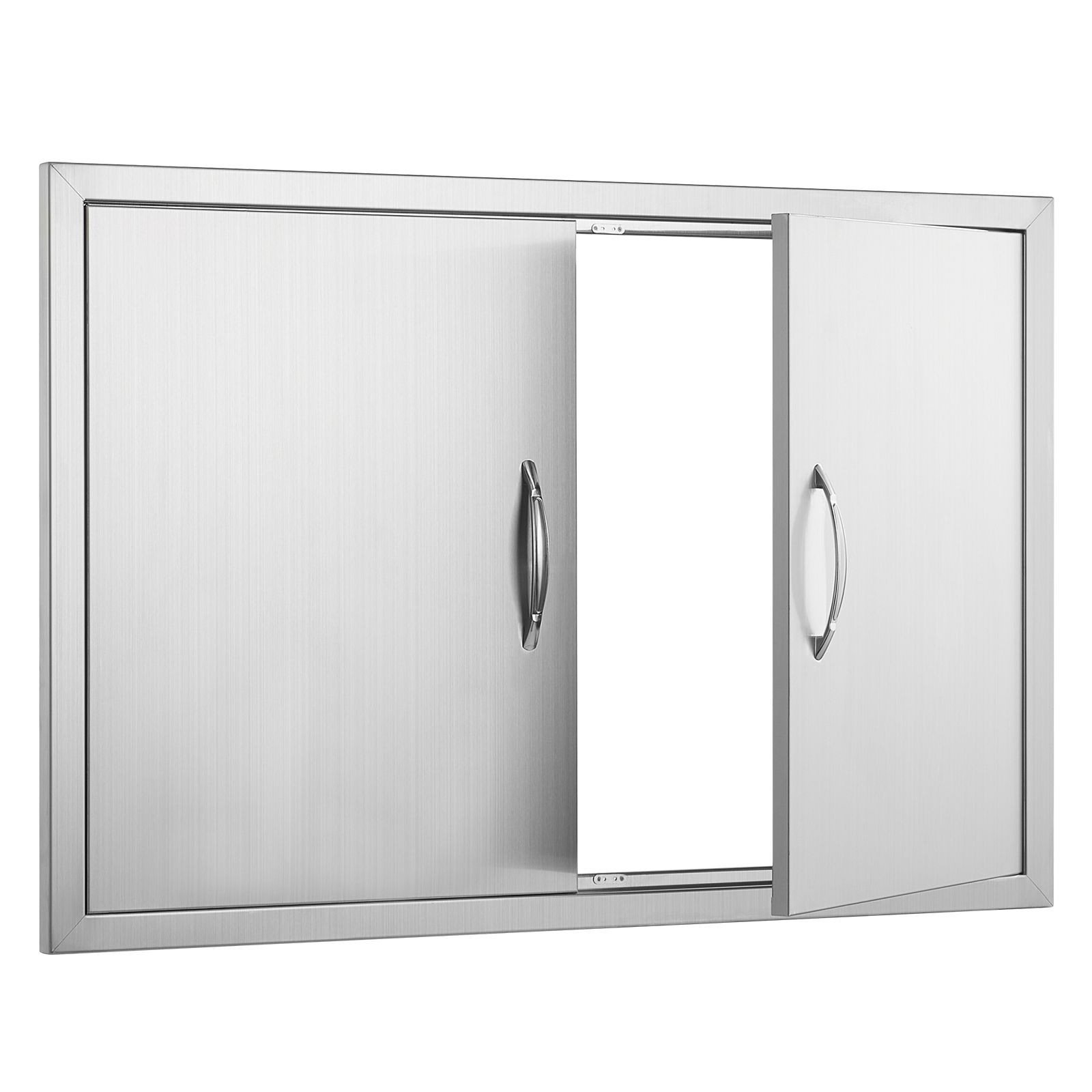 BBQ Access Door, 915 × 610 mm Double Outdoor Kitchen Door, Stainless Steel Flush Mount Door, Wall Vertical Door with Handles, for BBQ Island, Grilling Station