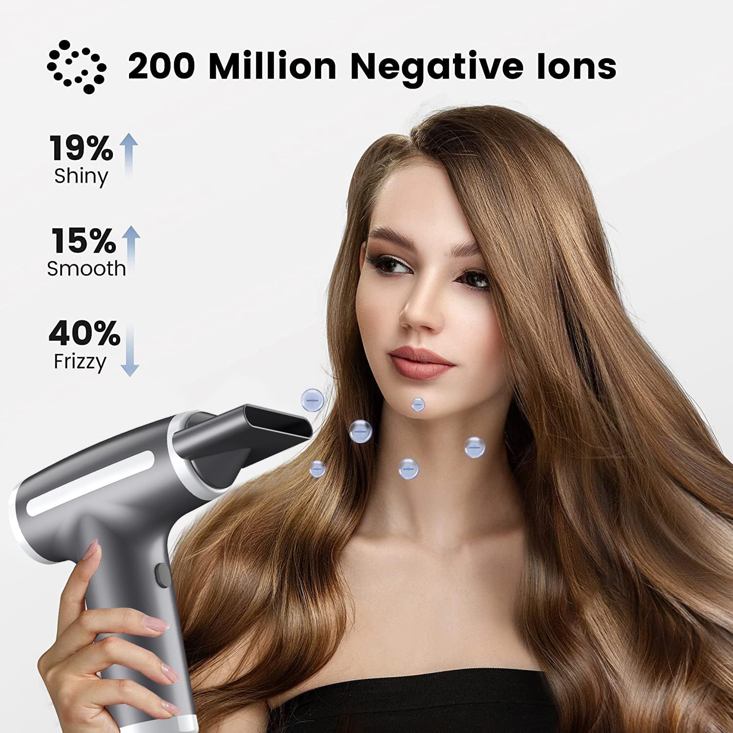 Turbine Engine Fan, Portable Rechargeable Wireless Blow Dryer, USB Rechargeable Hair Dryer, 4 Levels Wind Speed Adjustment — image 3