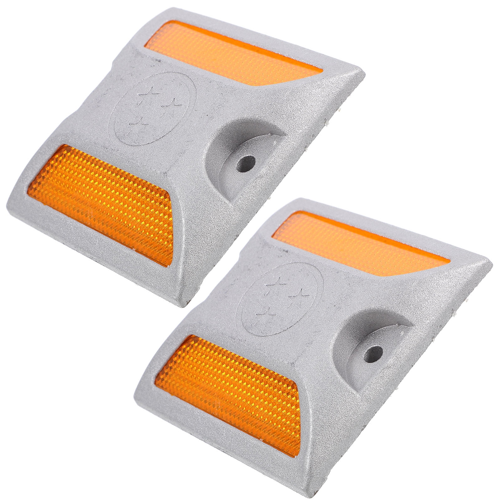 2Pcs Driveway Reflectors Assorted Color Square Aluminum Road Markers Drivers 10.00X10.00X4.50CM