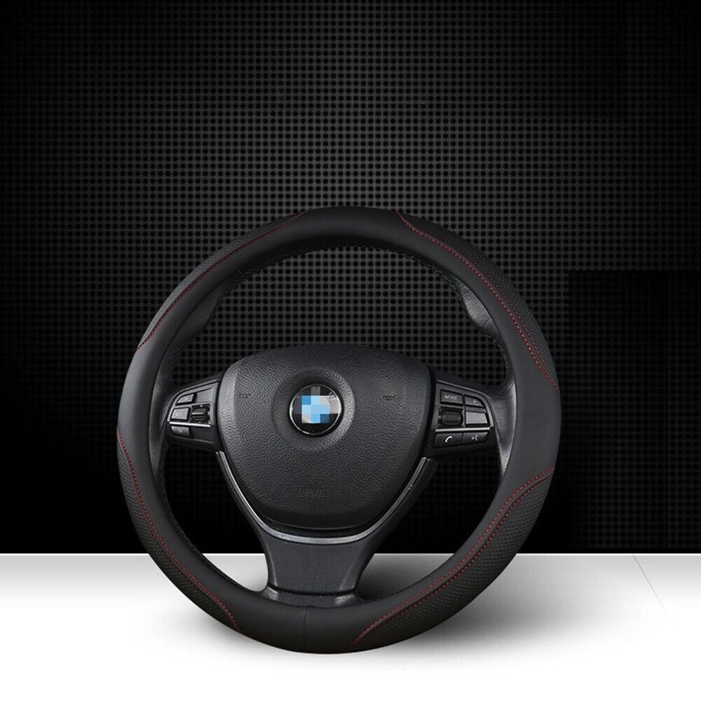 Universal Luxury Car 37-38cm Steering Wheel Cover PU Leather Non-slip Breathable (Cream) โ image 3