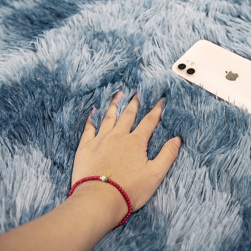 200x300cm Large Floor Soft Blue Fluffy Rug – Modern Area Carpet for Bedroom & Lounge — image 3