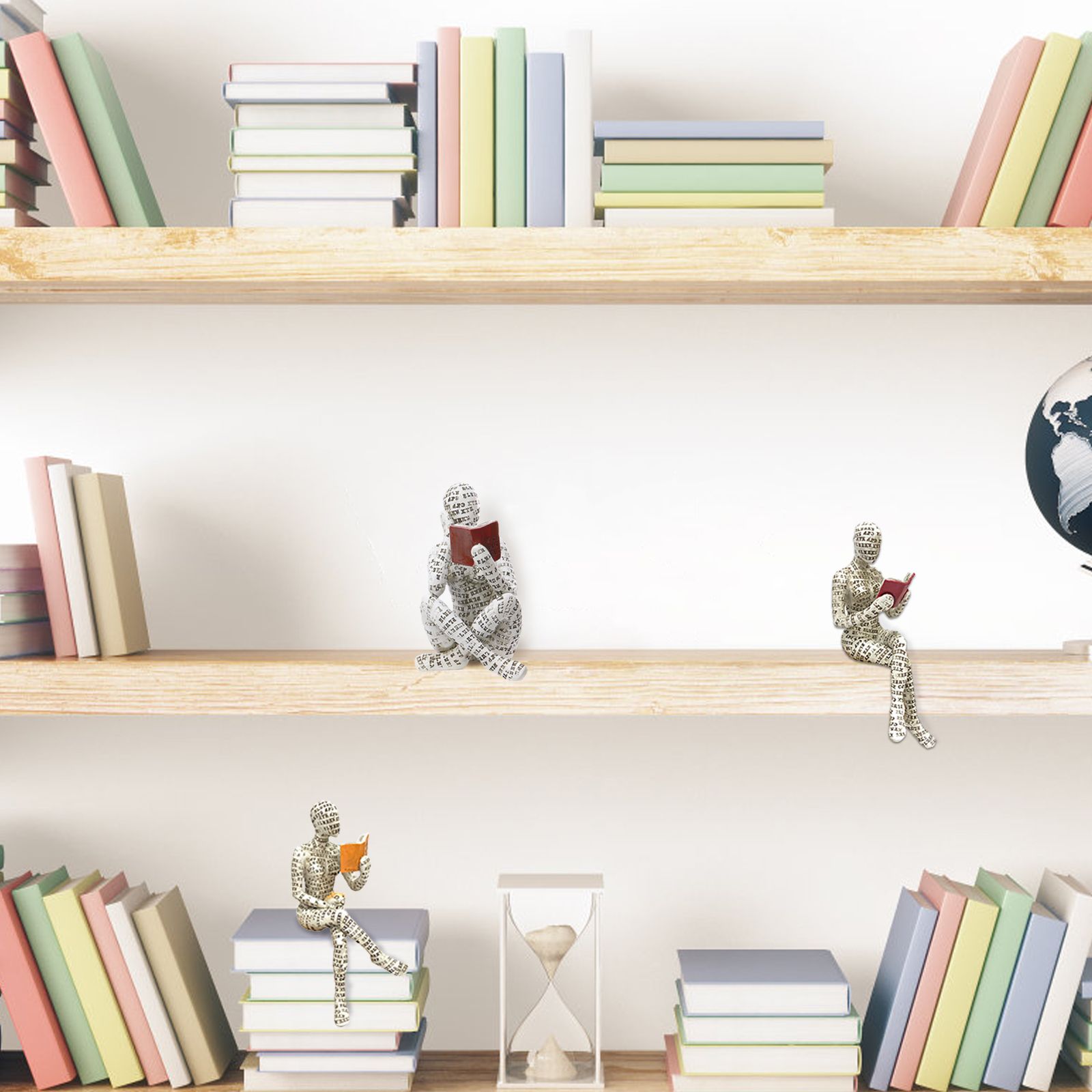 Woman Reading Paper Pulp Molding Ornaments Resin Ornaments Bookshelf Decoration โ image 5