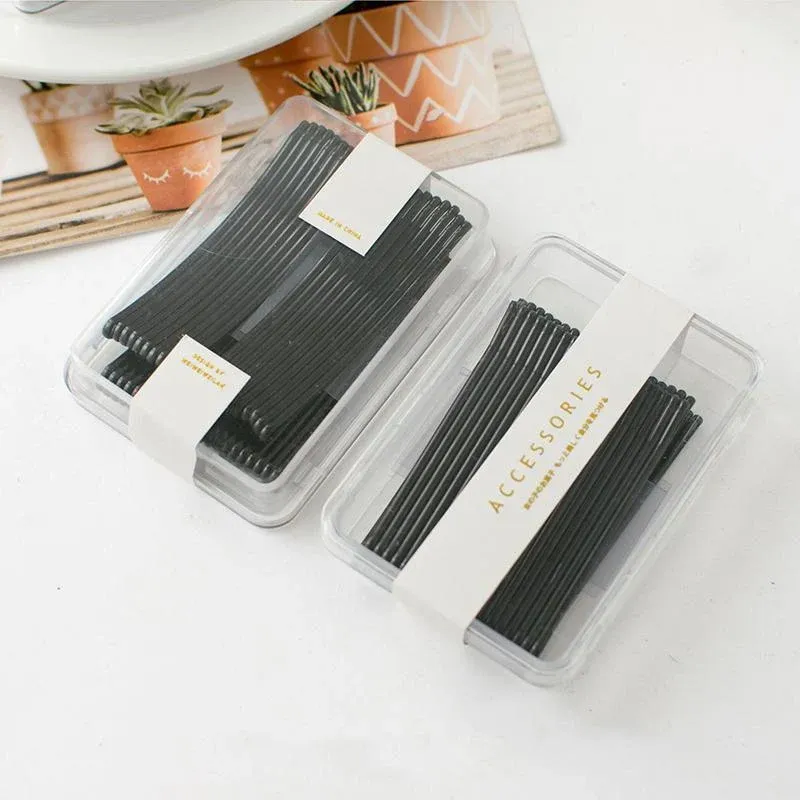 40 PCS Short Black Waved Hair Pins Bobby Pins Grips Salon Dance Hair Accessories - Long Curved Clip โ image 4