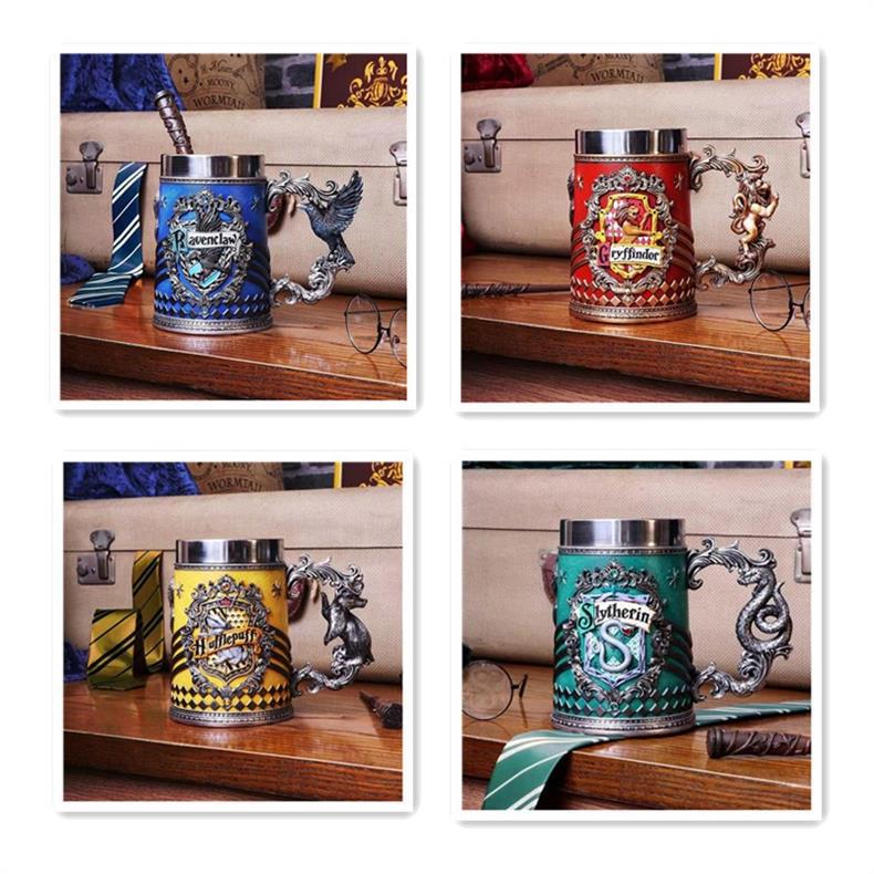Collectible Fantasy House Crest Tankard Mug - 600ml Stainless Steel Lined Resin Beer Stein(yellow) — image 2