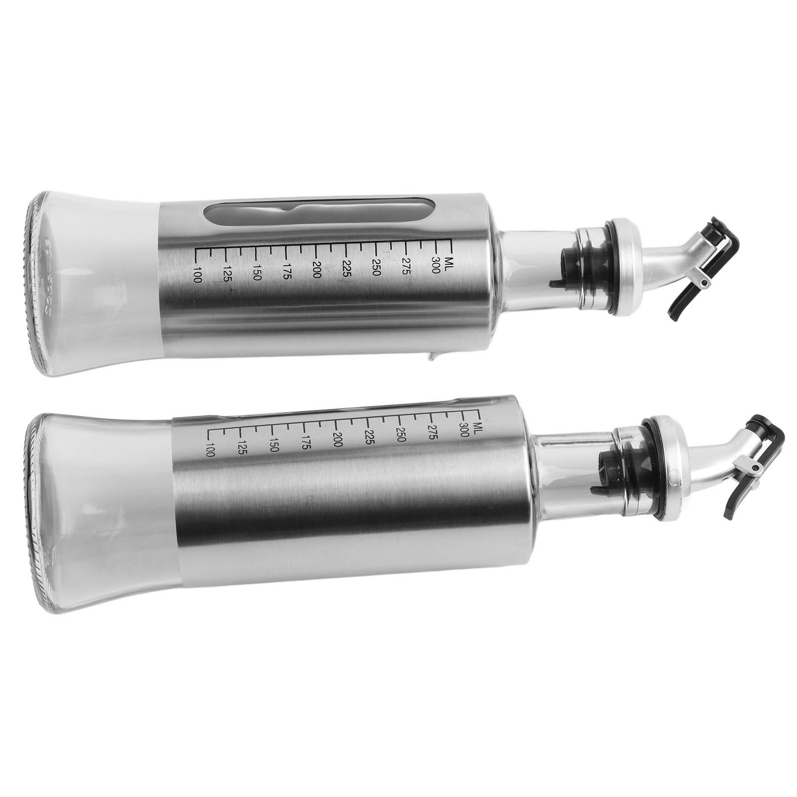 2 Pcs Oil Dispenser Bottle 300ml Thickened Scale Design Visual Seasoning Bottle for Home Kitchen — image 2