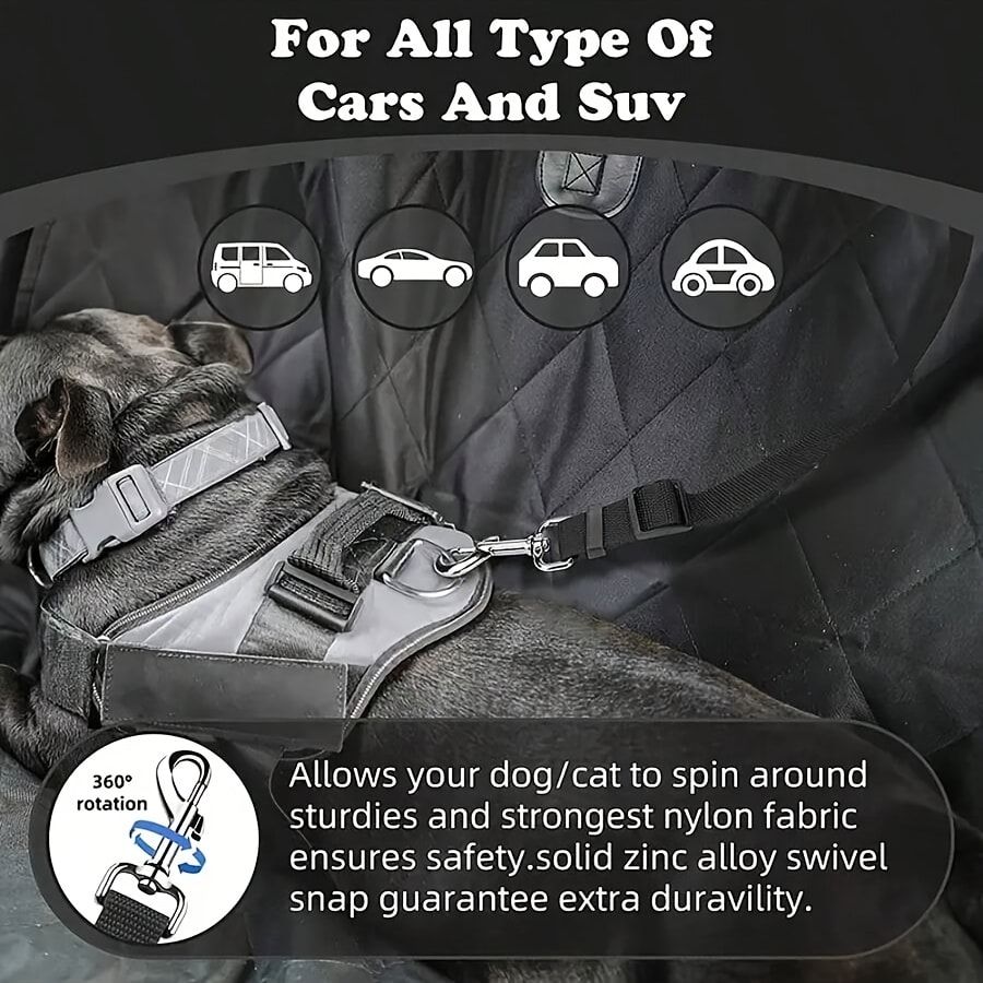 Dog Seat Belt for Car, Pet Car Safety Restraint with Adjustable Straps and Zinc Alloy Hook, Perfect for Securing Your Dog in Vehicle, Ideal Car Safety Strap — image 4