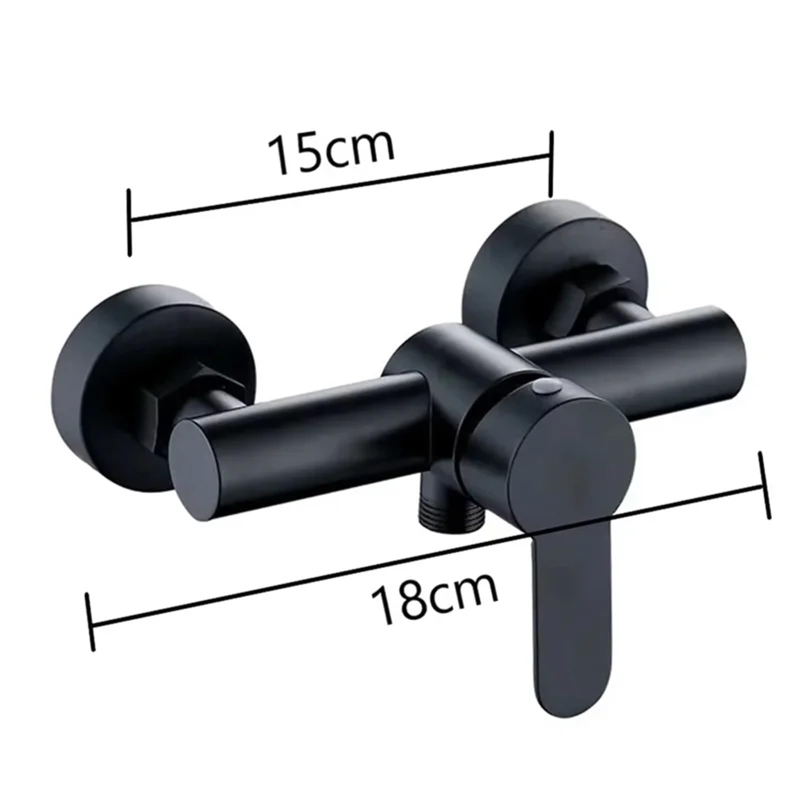 Wall-Mounted Shower Mixer Tap with Single Lever Control for Bathroom Shower Systems, Durable Metal Finish and Easy Use, Black — image 2